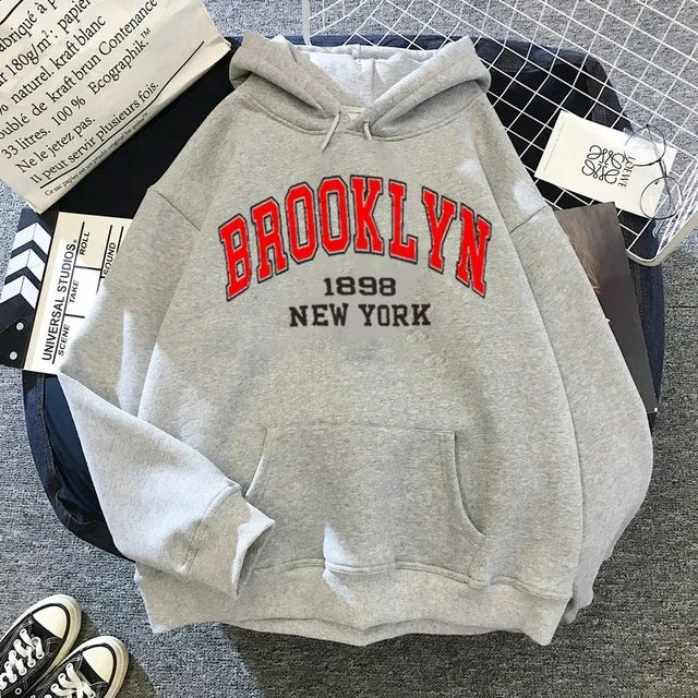 Brooklyn Letter Print Hooded