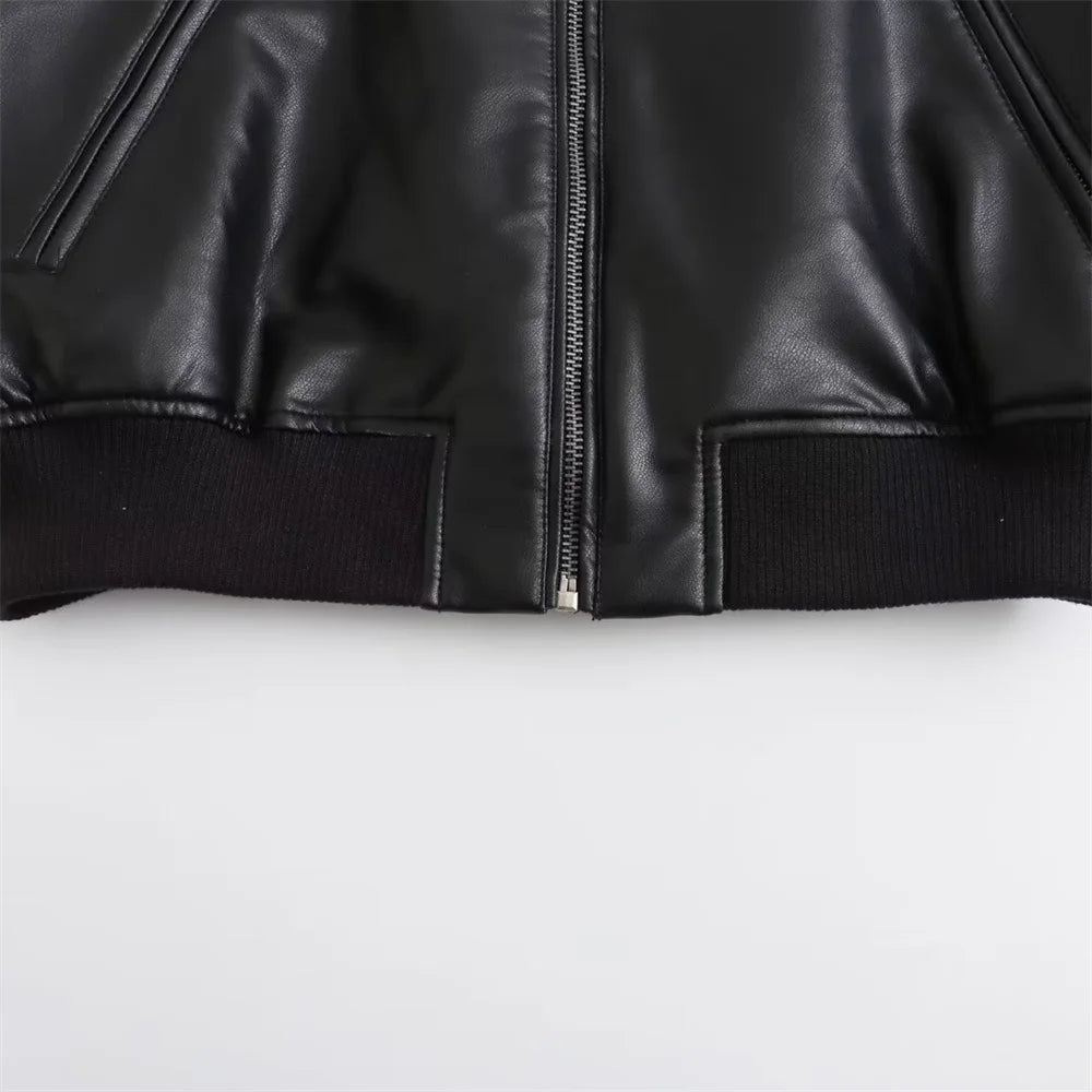 Women's Short Torso Leather Jacket