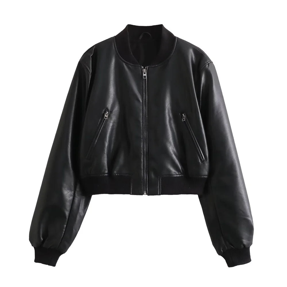 Women's Short Torso Leather Jacket