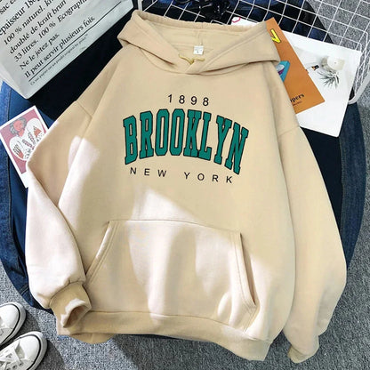 Brooklyn Letter Print Hooded