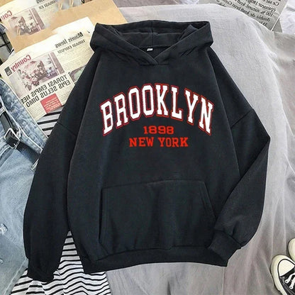 Brooklyn Letter Print Hooded